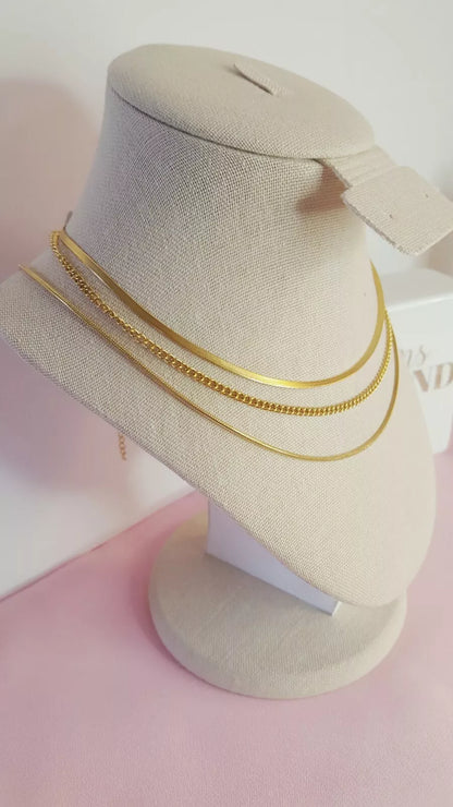 Luxe Tagged Gold Layered Chain Necklace