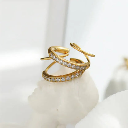 Dual Curl Elegance Earrings - Diatoms