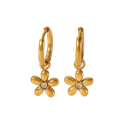 Artistic Flower Hoop Earrings - Diatoms