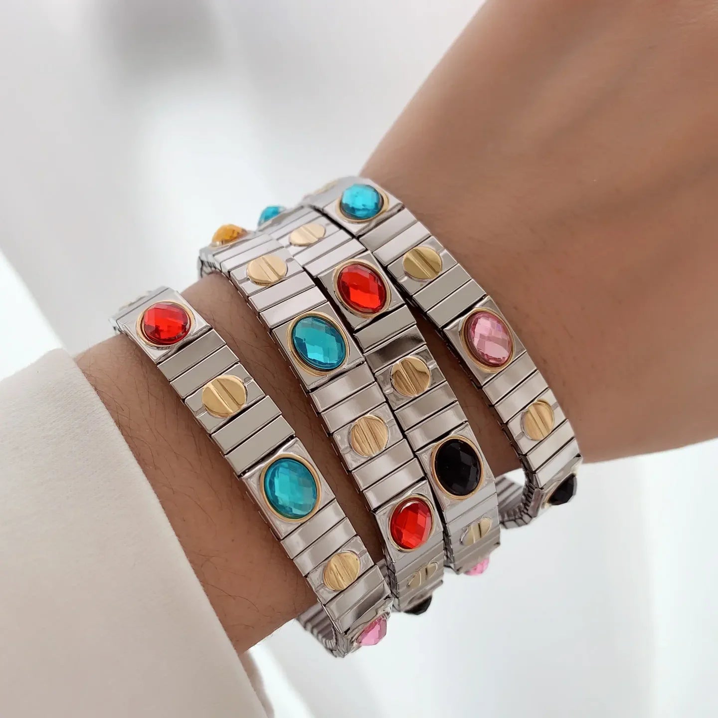 Classic Retro Multicolour Geometric Bracelets - Diatoms