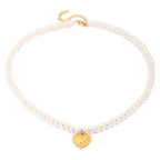 Pearls Beaded Heart Shape Necklace - Diatoms
