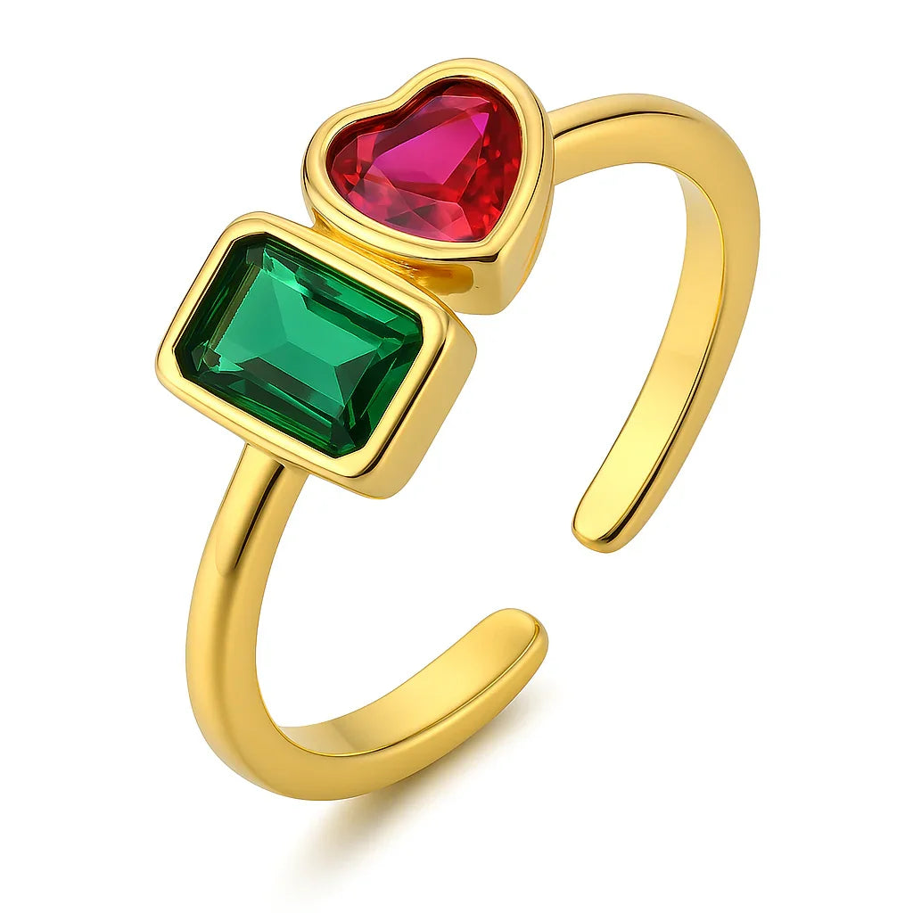 Shiny Loving Emerald Ring - Diatoms