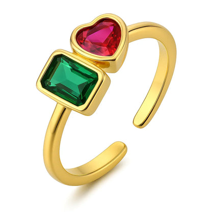 Shiny Loving Emerald Ring - Diatoms