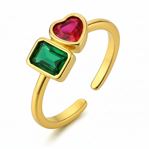 Shiny Loving Emerald Ring - Diatoms