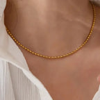 Gold Beaded Necklace - Diatoms