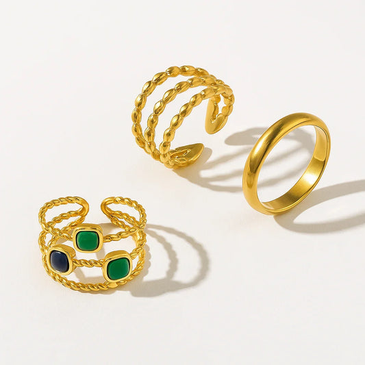 Trio De Mode Rings Set - Diatoms