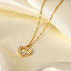 Vintage Diamond Heart Pendant - Diatoms