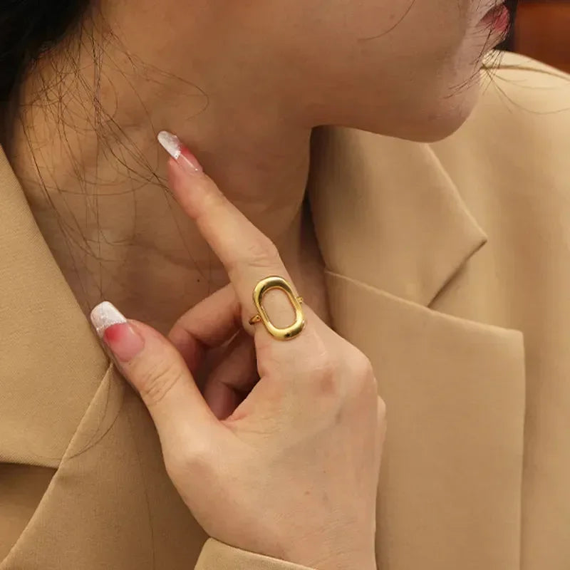 Luxy Oval Adjustable Ring - Diatoms