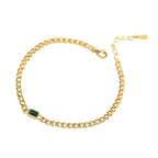Golden Green Stone Elegance Bracelet - Diatoms