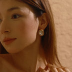 Geometric Glass Stone Ear Studs - Diatoms