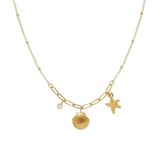 Diamond Starfish Shell Ocean Necklace - Diatoms
