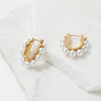 U Shape Pearls Earrings - Diatoms