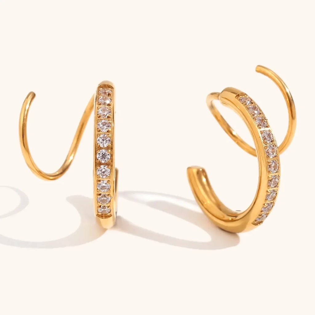 Dual Curl Elegance Earrings - Diatoms