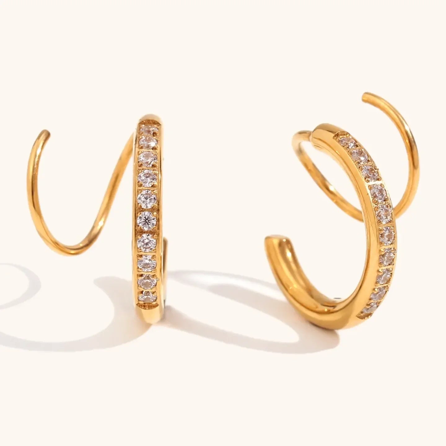 Dual Curl Elegance Earrings - Diatoms