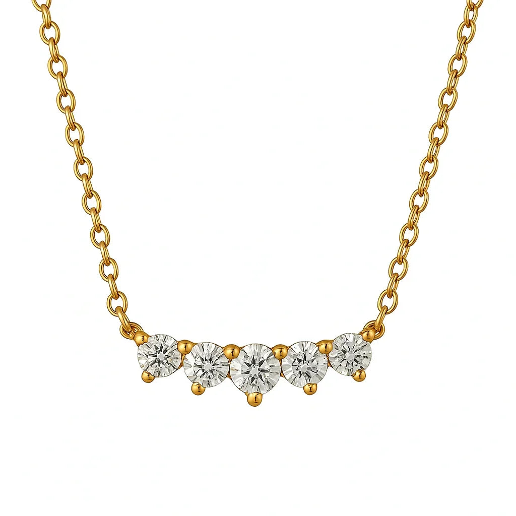 Luxe Five Diamond Necklace - Diatoms