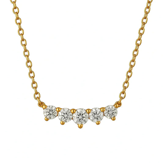 Luxe Five Diamond Necklace - Diatoms