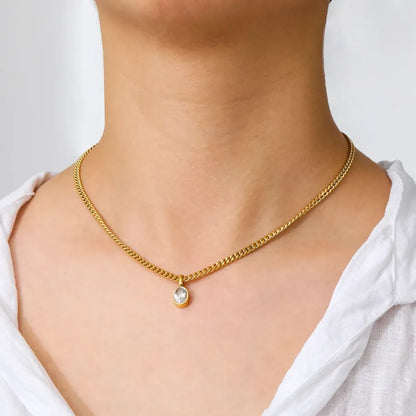 Modern Oval Chain Necklace - Diatoms