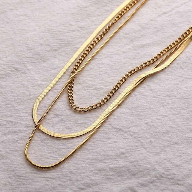 Luxe Tagged Gold Layered Chain Necklace