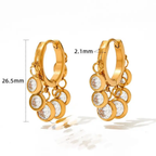 Artistic White Charm Drop Earrings