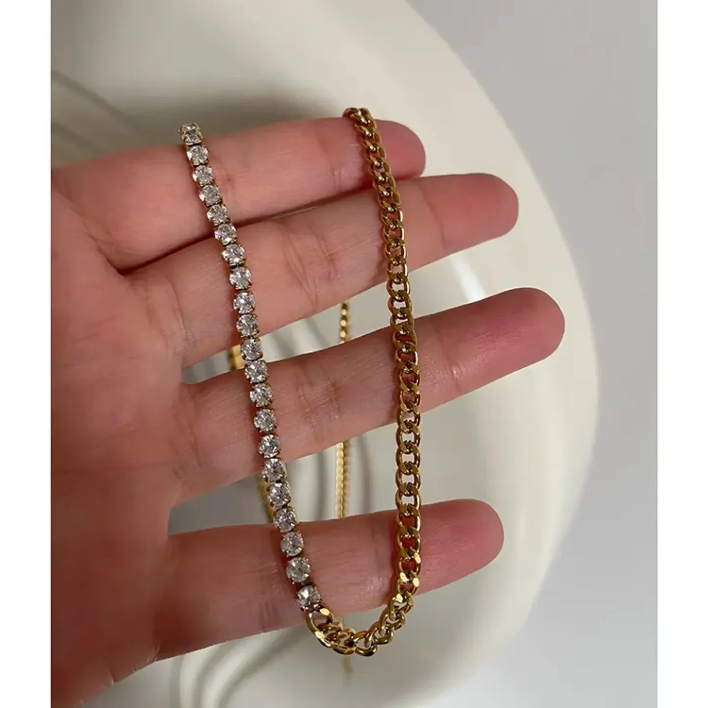 Luxe Gilded Diamond Necklace - Diatoms