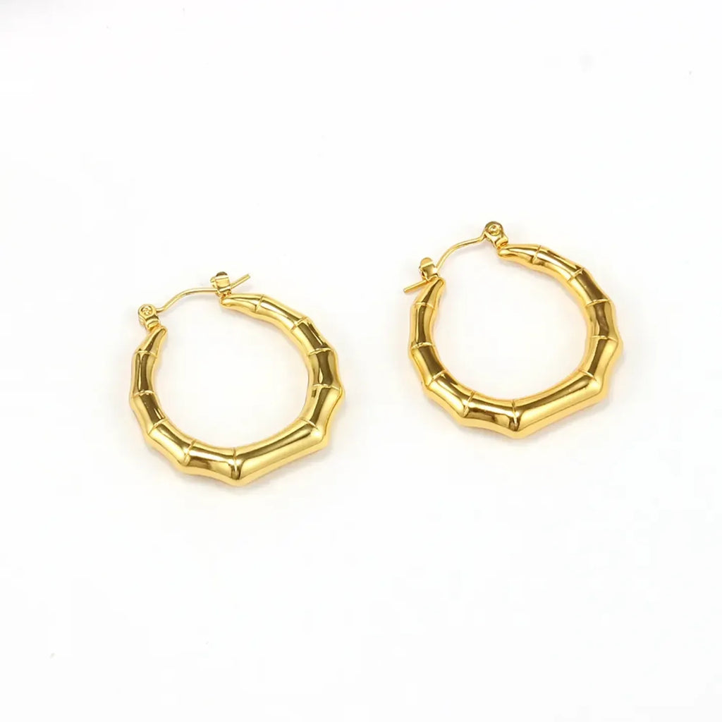 Radiant Gold Circle Earrings - Diatoms