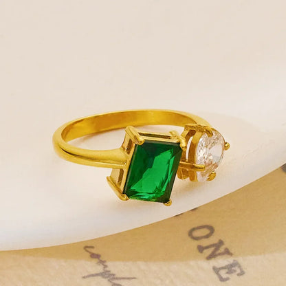 Emerald Elegance Duo Ring - Diatoms