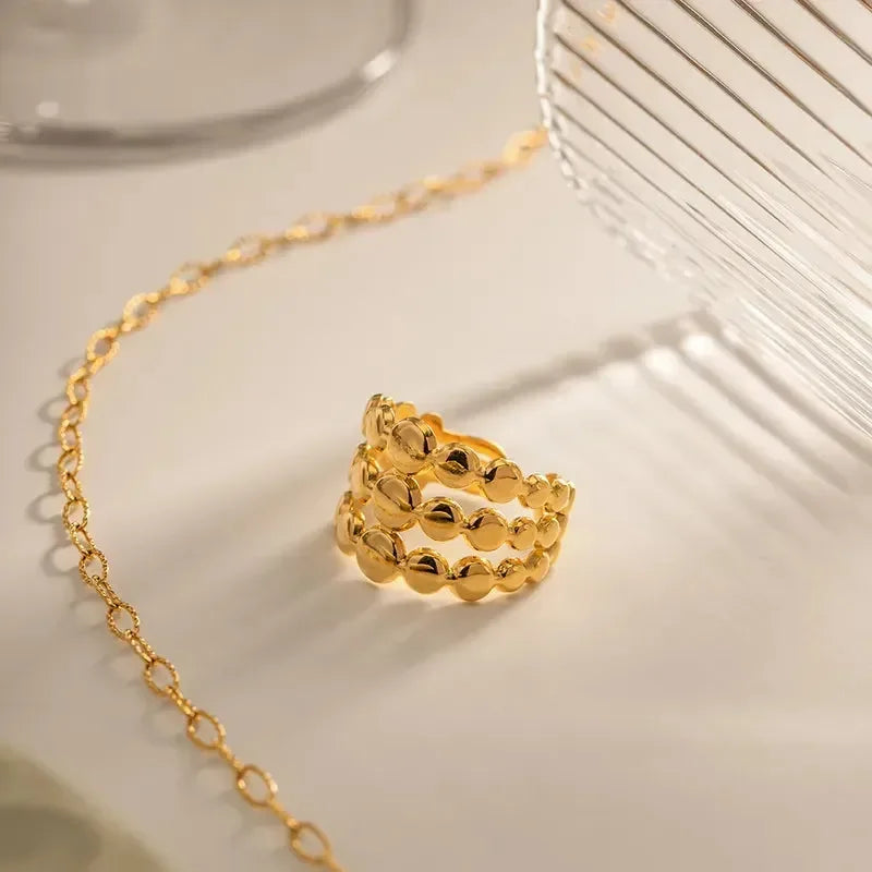 Gold Glamour Ring - Diatoms