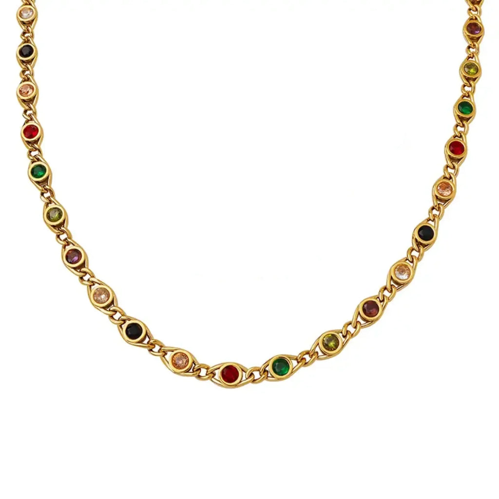 Multi Color Gem Necklace - Diatoms
