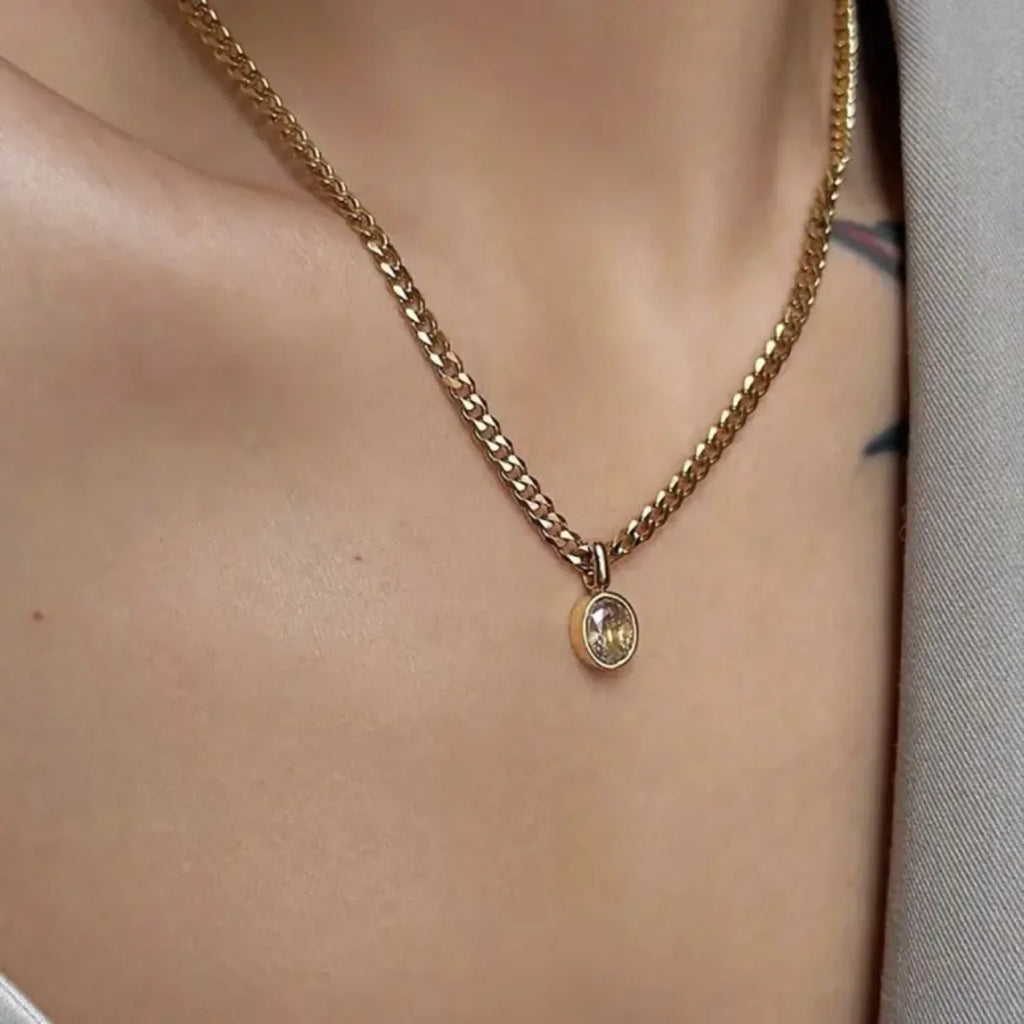 Modern Oval Chain Necklace