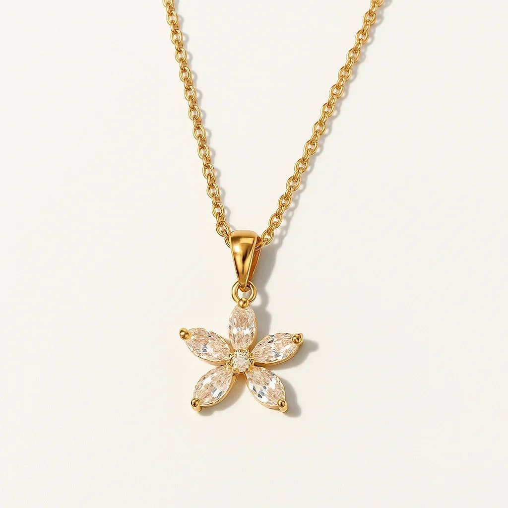 Floral Diamond Necklace - Diatoms
