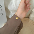 Golden Heart Chain Bracelet - Diatoms