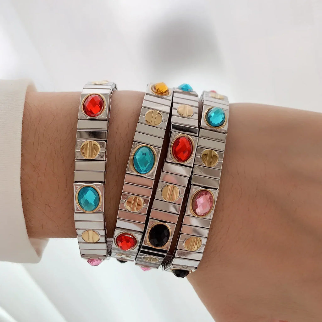 Classic Retro Multicolour Geometric Bracelets - Diatoms