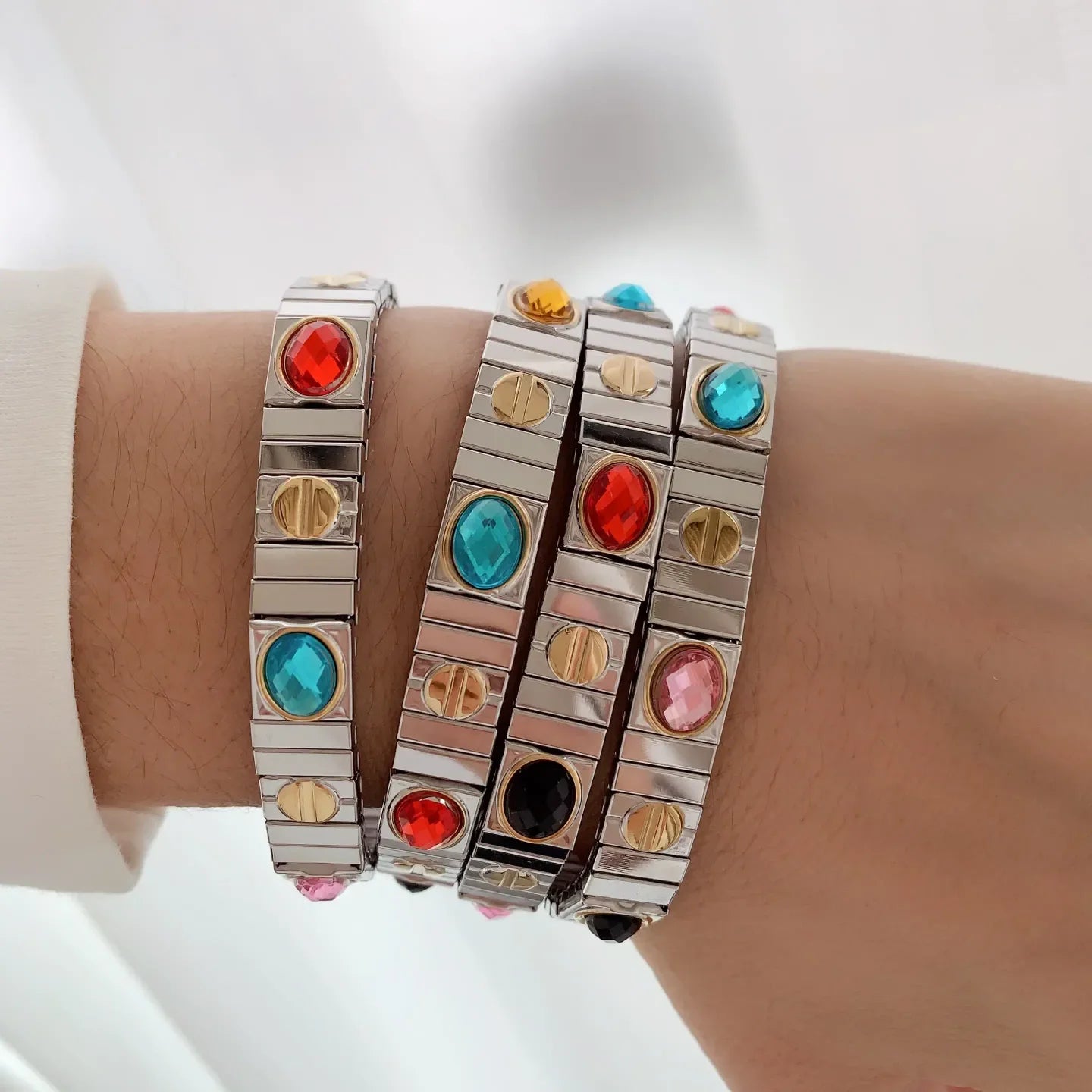 Classic Retro Multicolour Geometric Bracelets - Diatoms