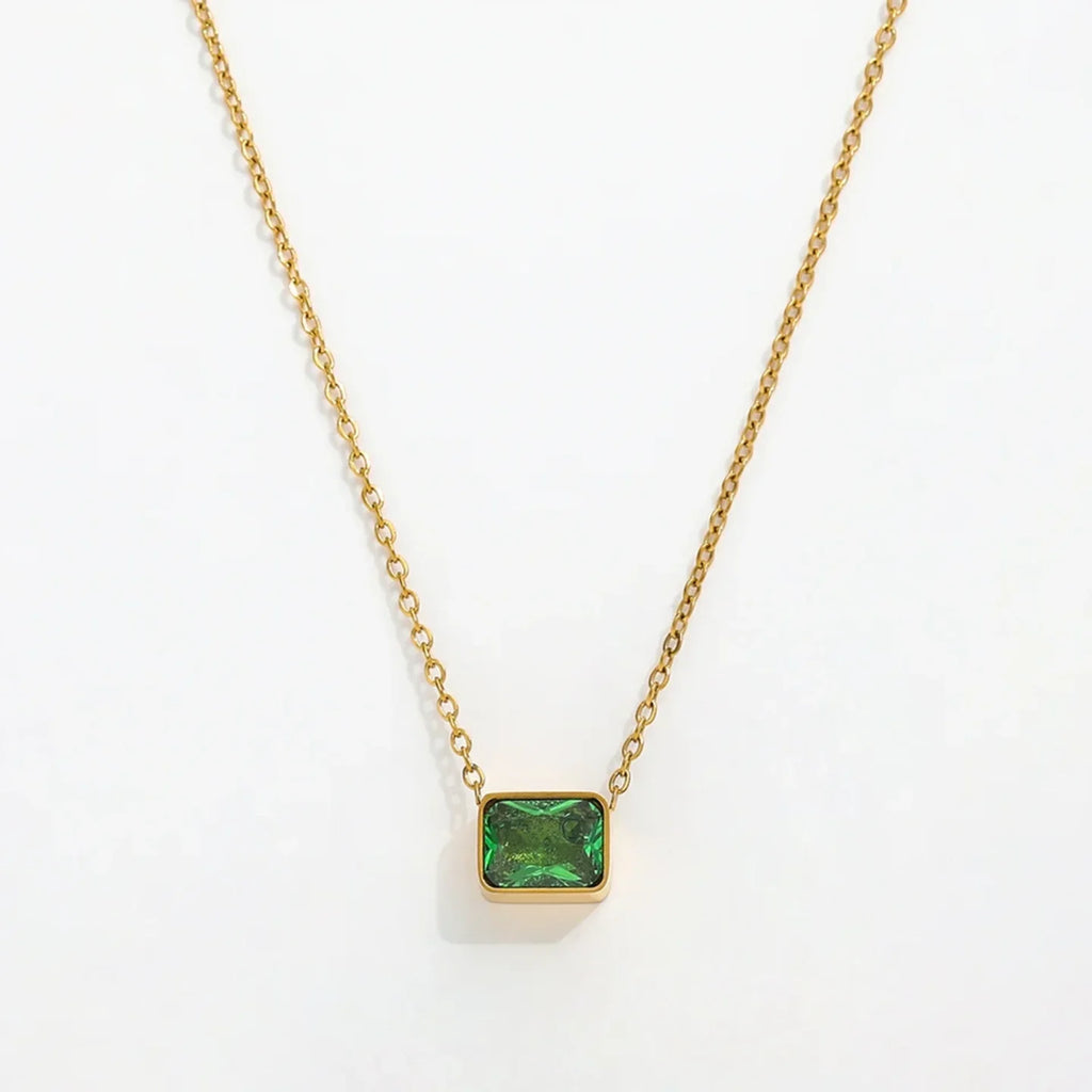 Elegant Green Emerald Necklace