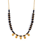 Black Crystal Hollow Beads Necklace - Diatoms