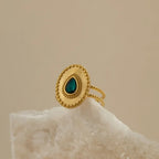 Majestic Emerald Radiance Ring - Diatoms