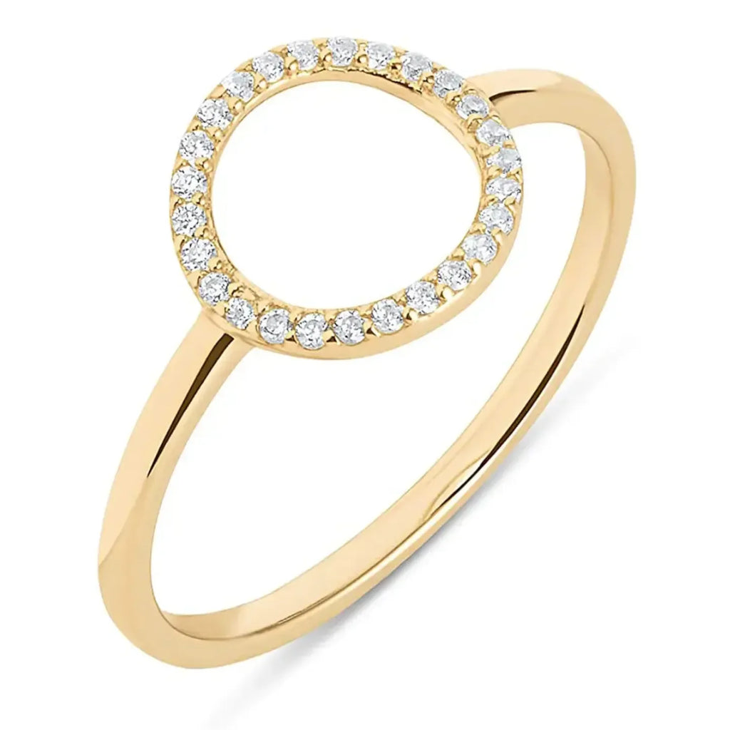 Dazzling Golden Circle Ring - Diatoms