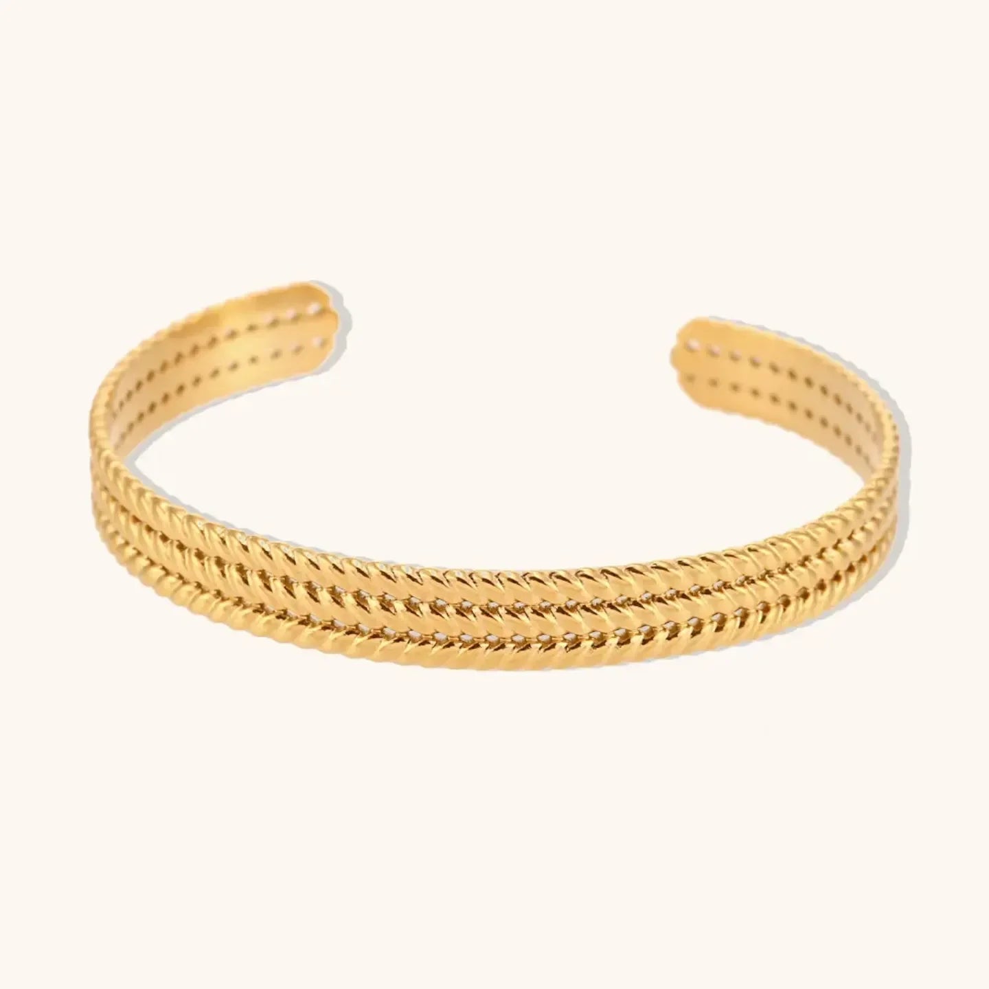 Vintage Twist Pattern C Shaped Bangle - Diatoms