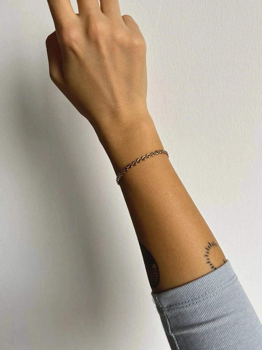 Golden Heart Link Bracelet - Diatoms