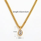 Modern Oval Chain Necklace - Diatoms