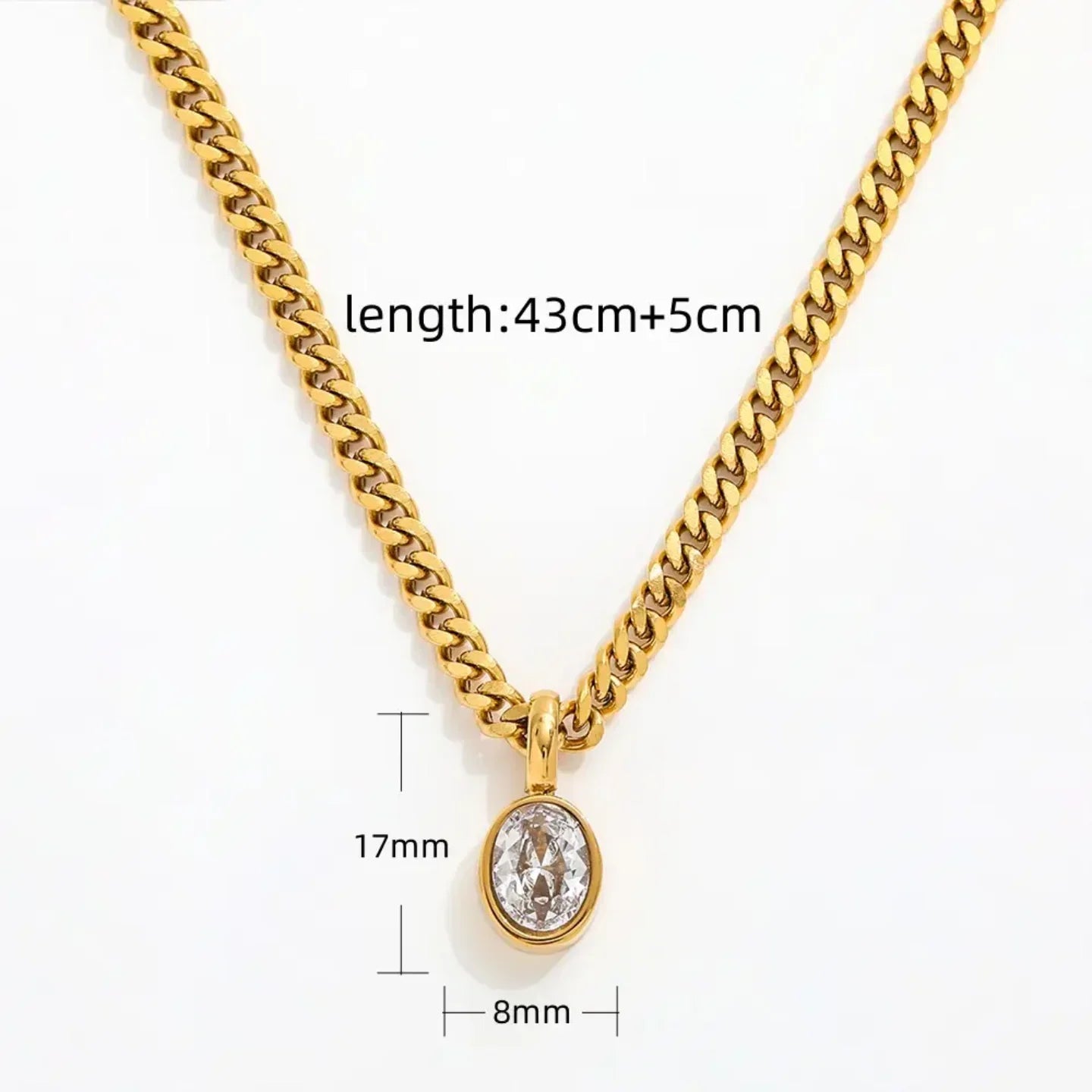 Modern Oval Chain Necklace - Diatoms