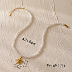 Starfish Pearl Beaded Pendant Necklace - Diatoms