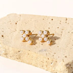 Pearl Cross Earrings - Diatoms