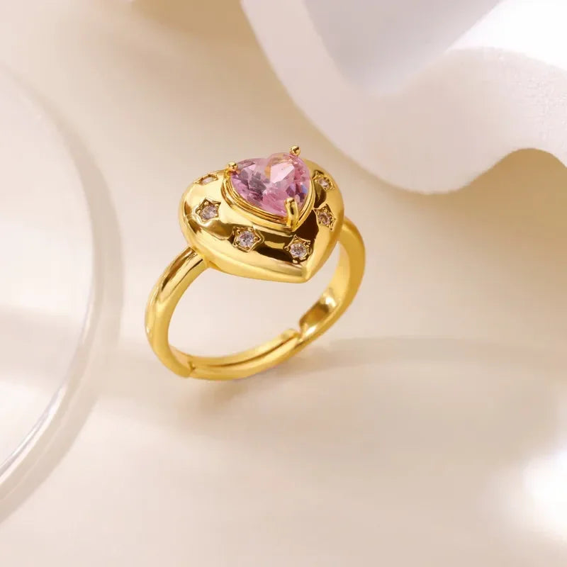 Juliet Pink Heart Ring