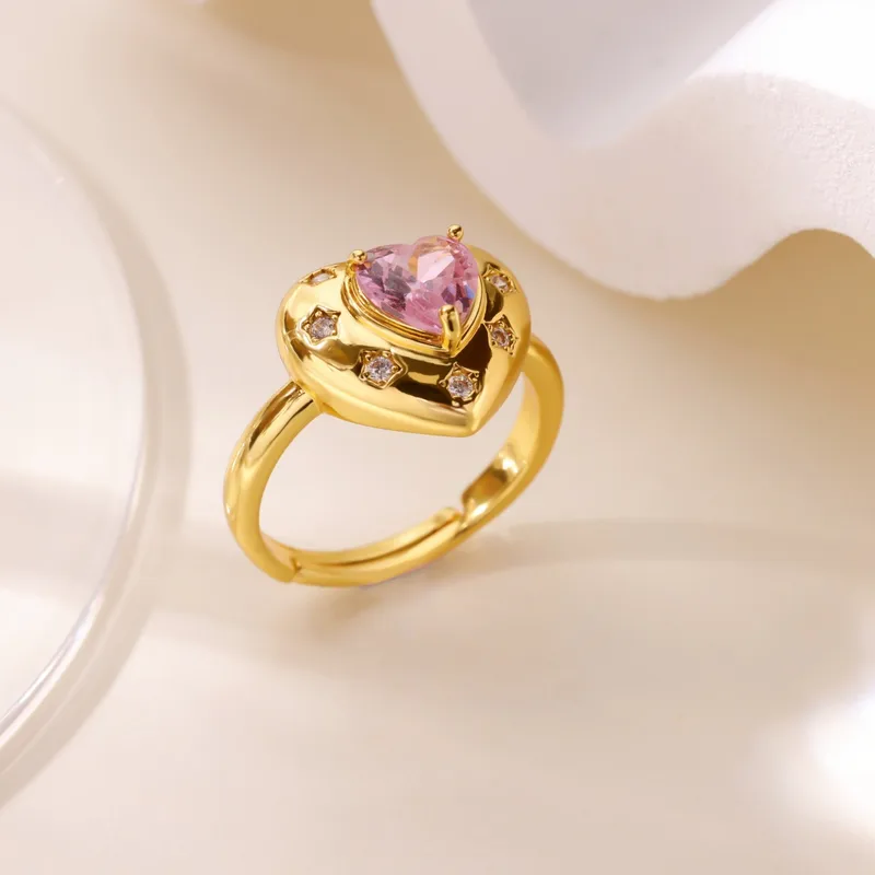 Juliet Pink Heart Ring