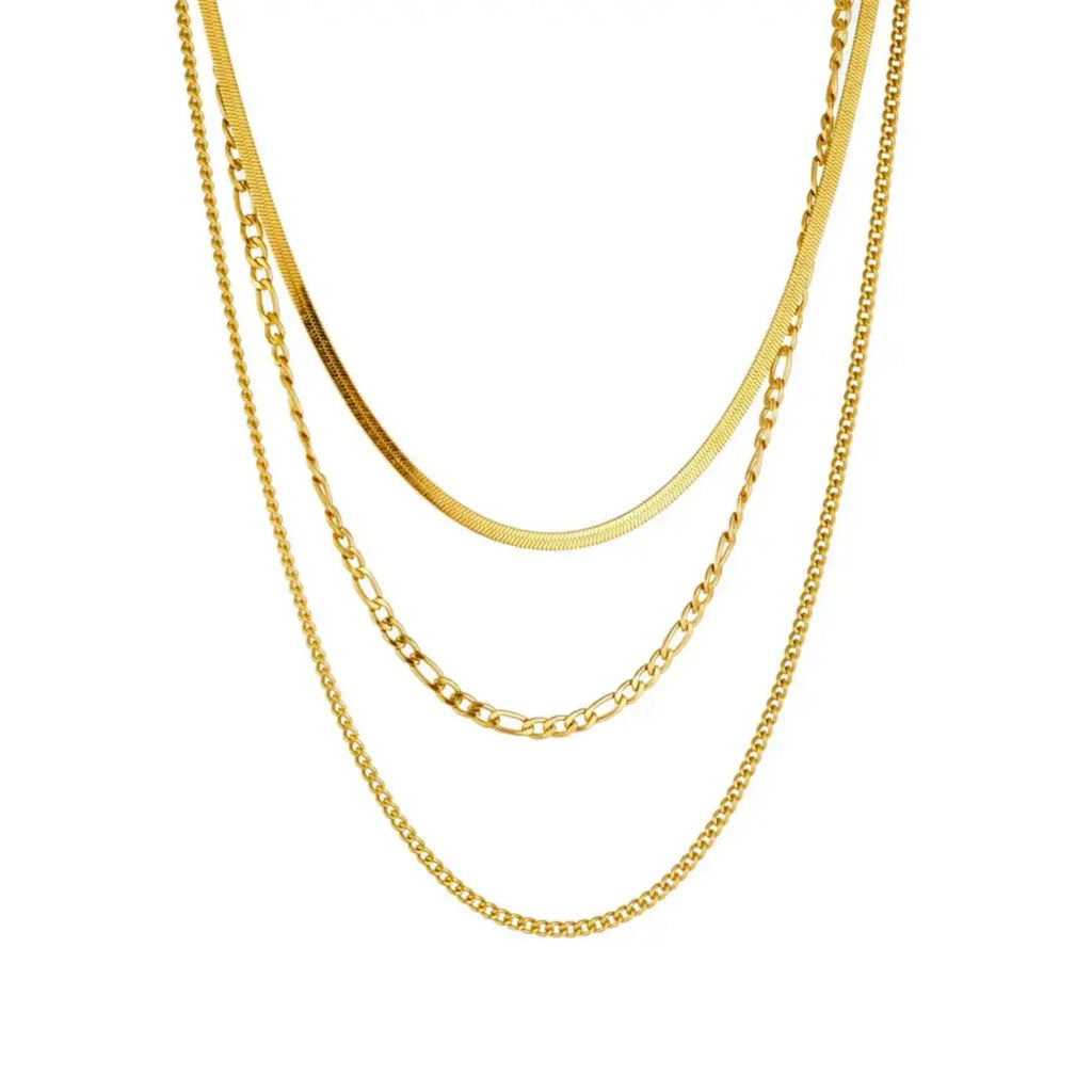 Luxe Tagged Gold Layered Chain Necklace - Diatoms