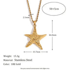 Retro Starfish Necklace & Earrings - Diatoms