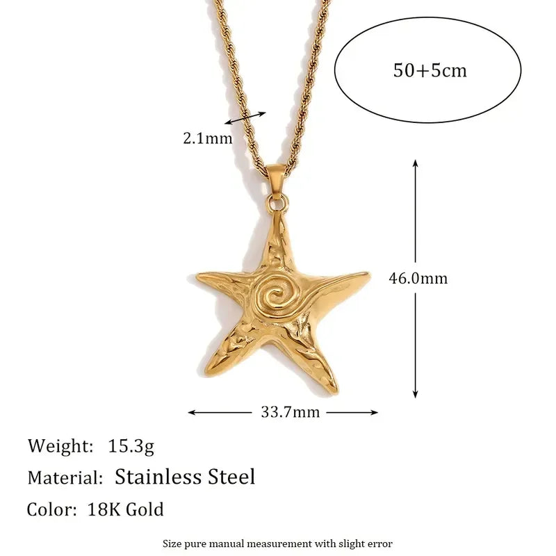 Retro Starfish Necklace & Earrings - Diatoms