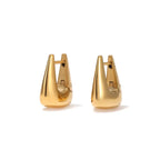 Pair of gold earrings on a white background