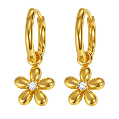 Artistic Flower Hoop Earrings - Diatoms
